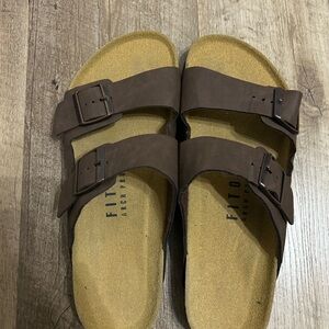Fitory Men’s Leather Buckle Sandals